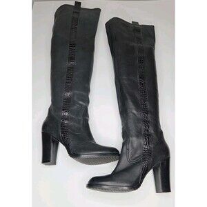 Stella Luna Knee‑High Leather Snake‑Skin Embellished Boots EU 37 / US 7 EUC